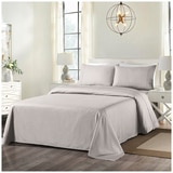 Bdirect Royal Comfort Blended Bamboo Sheet Set with stripes Queen - Silver Grey