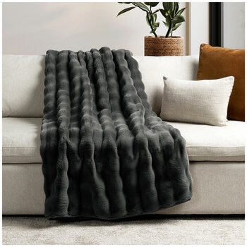 House & Home Bubble Faux Fur Throw 152 x 177cm