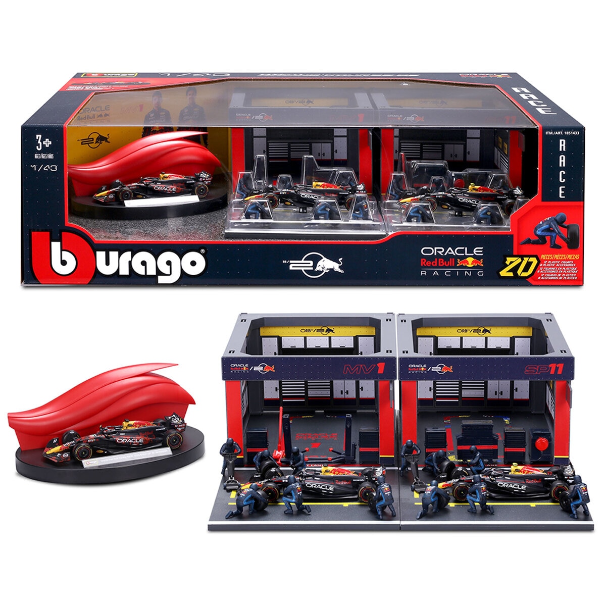 Burago 143 Formula One Racing Deluxe Paddock RedBull Burago 143 Formula One Racing Deluxe Paddock RedBull