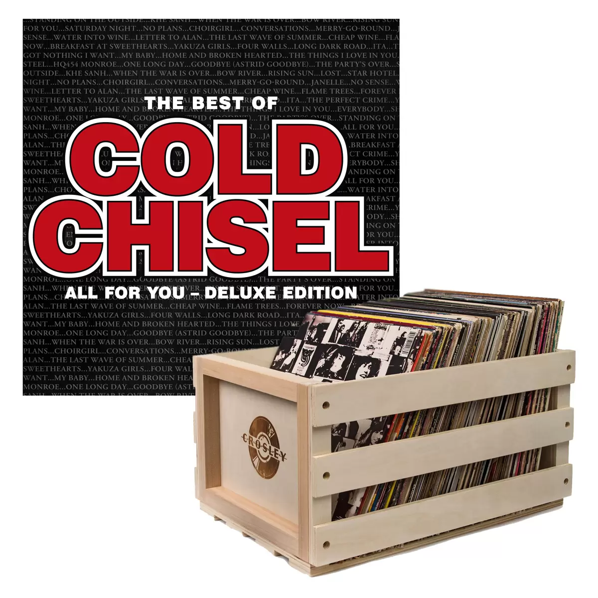 Crosley Record Storage Crate & Cold Chisel
