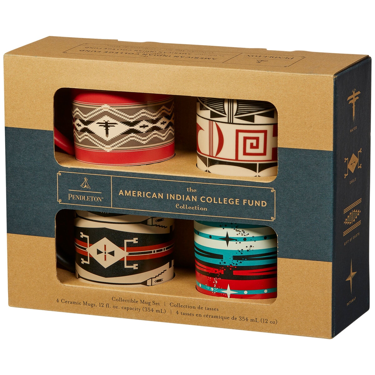 Pendleton Ceramic Mugs 4 piece set. The College Fund