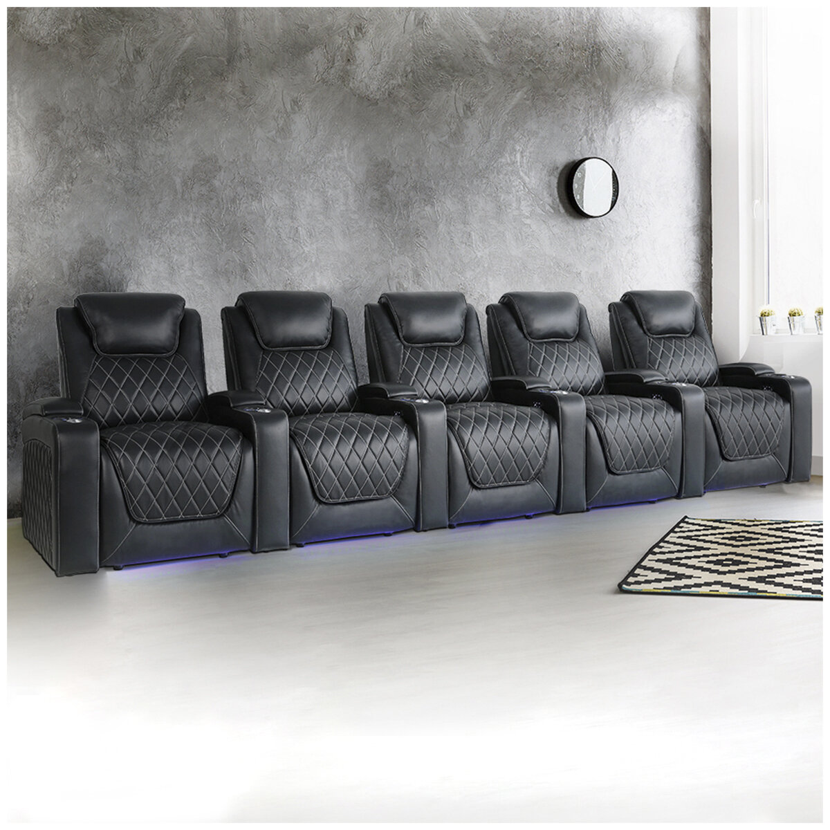 Valencia Home Theatre Oslo Edition 5 Seater Black