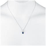 0.24CTW Diamond Emerald Cut Sapphire Pendant