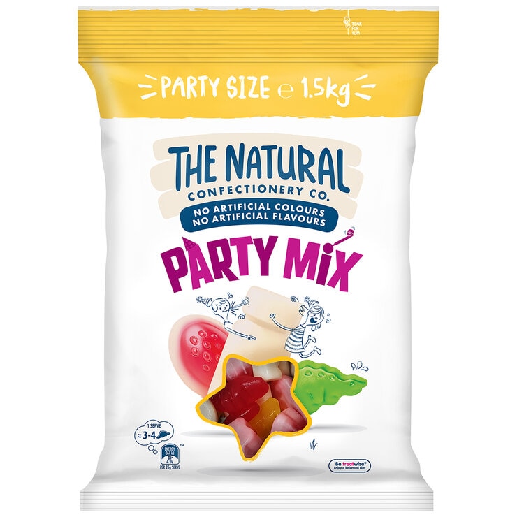 The Natural Confectionery Company Party Mix 1.5kg The Natural Confectionery Company Party Mix 1.5kg