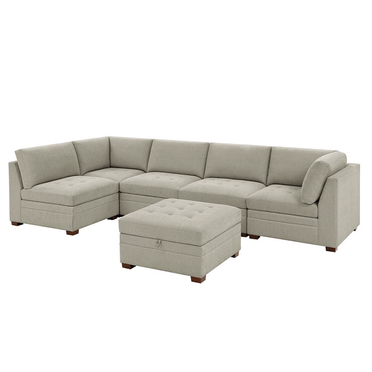 Thomasville 6 Piece Modular Fabric Sectional Thomasville 6 Piece Modular Fabric Sectional