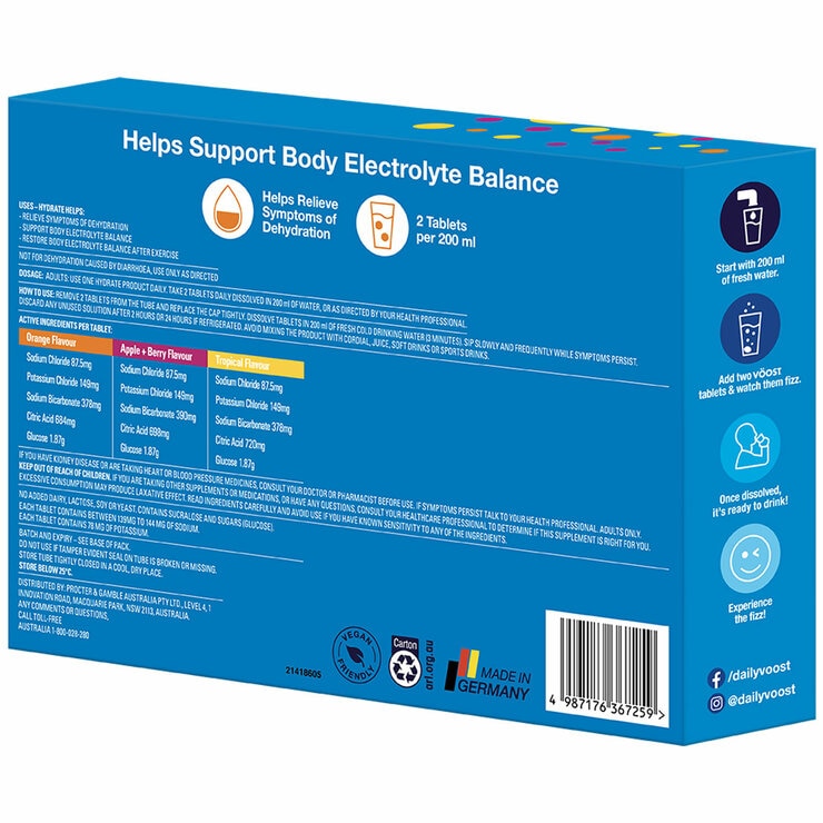 Voost Hydrate Electrolyte Variety Pack 120 Effervescent Tablets