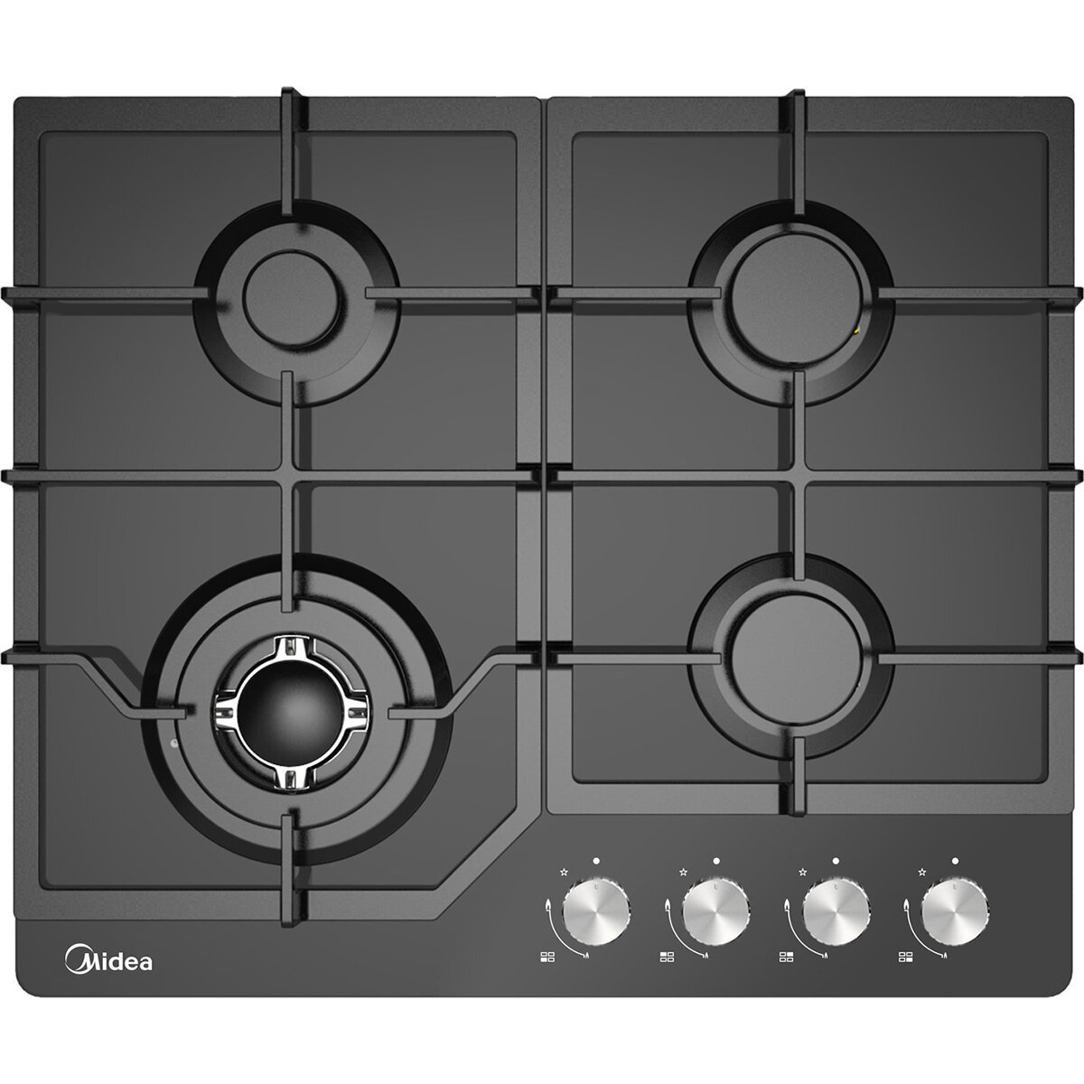 Midea 60cm Black Glass Gas Cooktop Black MCG601GBL
