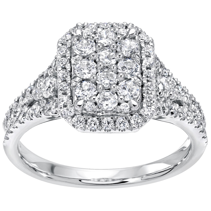 Round Brilliant Cut 0.95ctw 18KT White Gold Diamond Ring Costco Australia