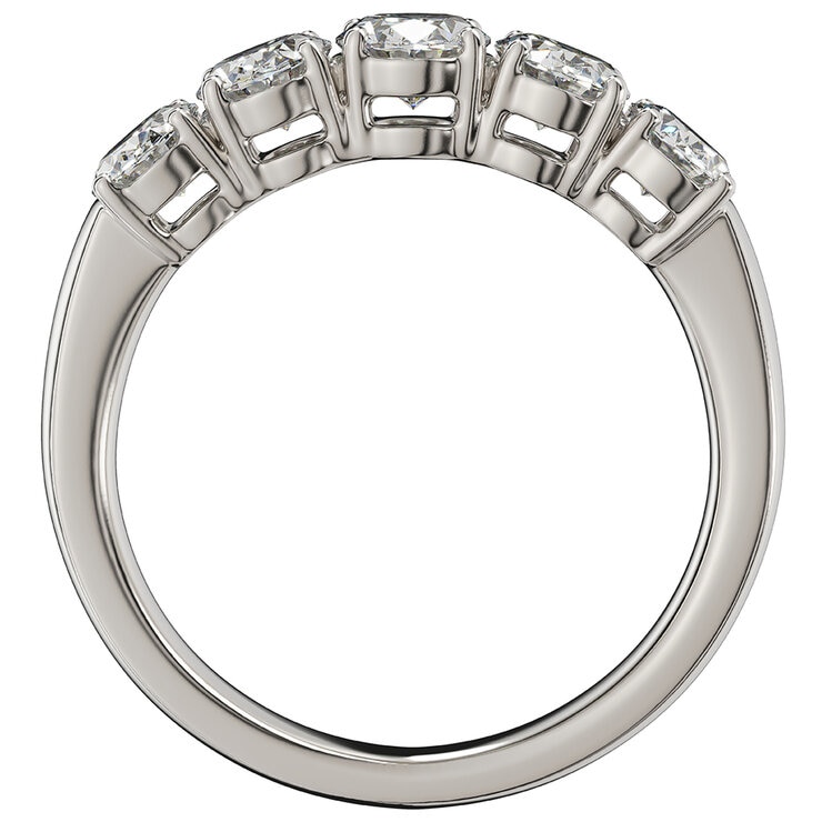 14KT White Gold 1.93ctw Oval Diamond Five Stone Ring