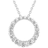 18KT White Gold 0.75ctw Diamond Circle Pendant