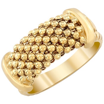 18KT Yellow Gold Ribbed Dome Ring