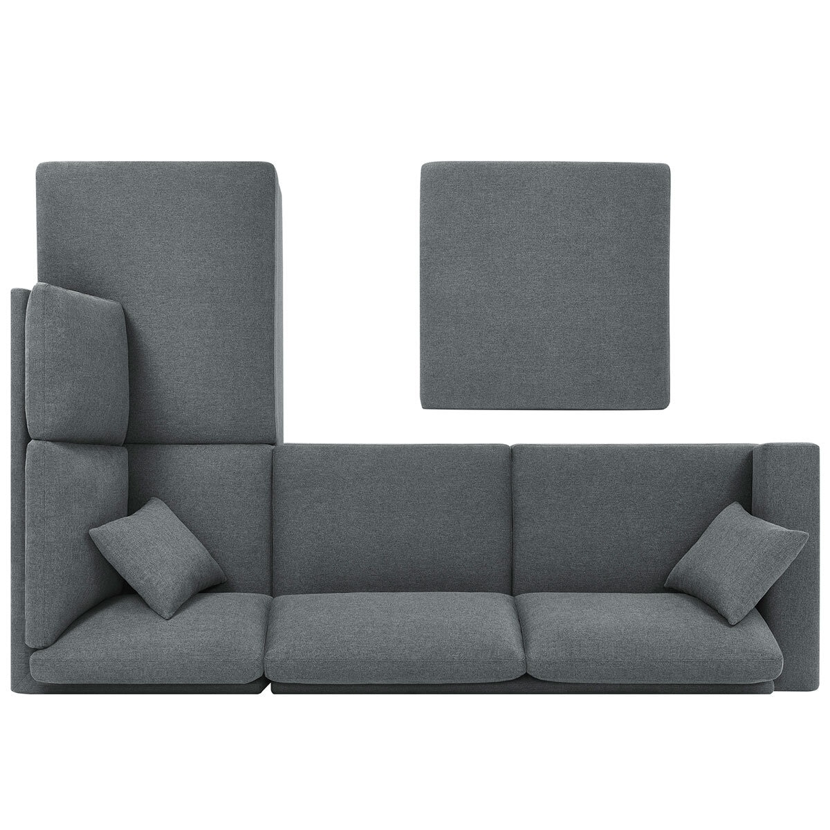 Thomasville 3 PC Fabric Sectional With Storage Ottoman