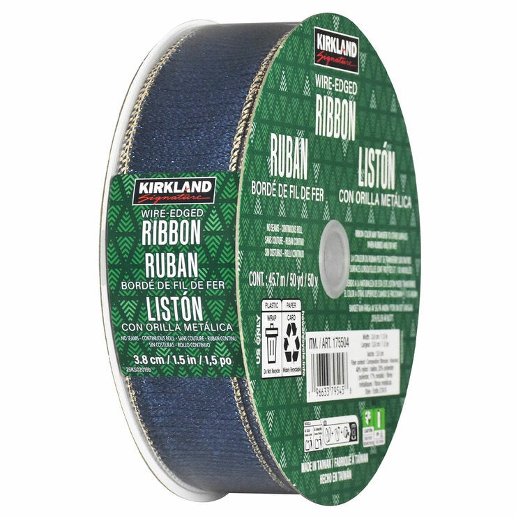 Kirkland Signature Wire Edged Holiday Ribbon 45.7m Kirkland Signature Wire Edged Holiday Ribbon 45.7m