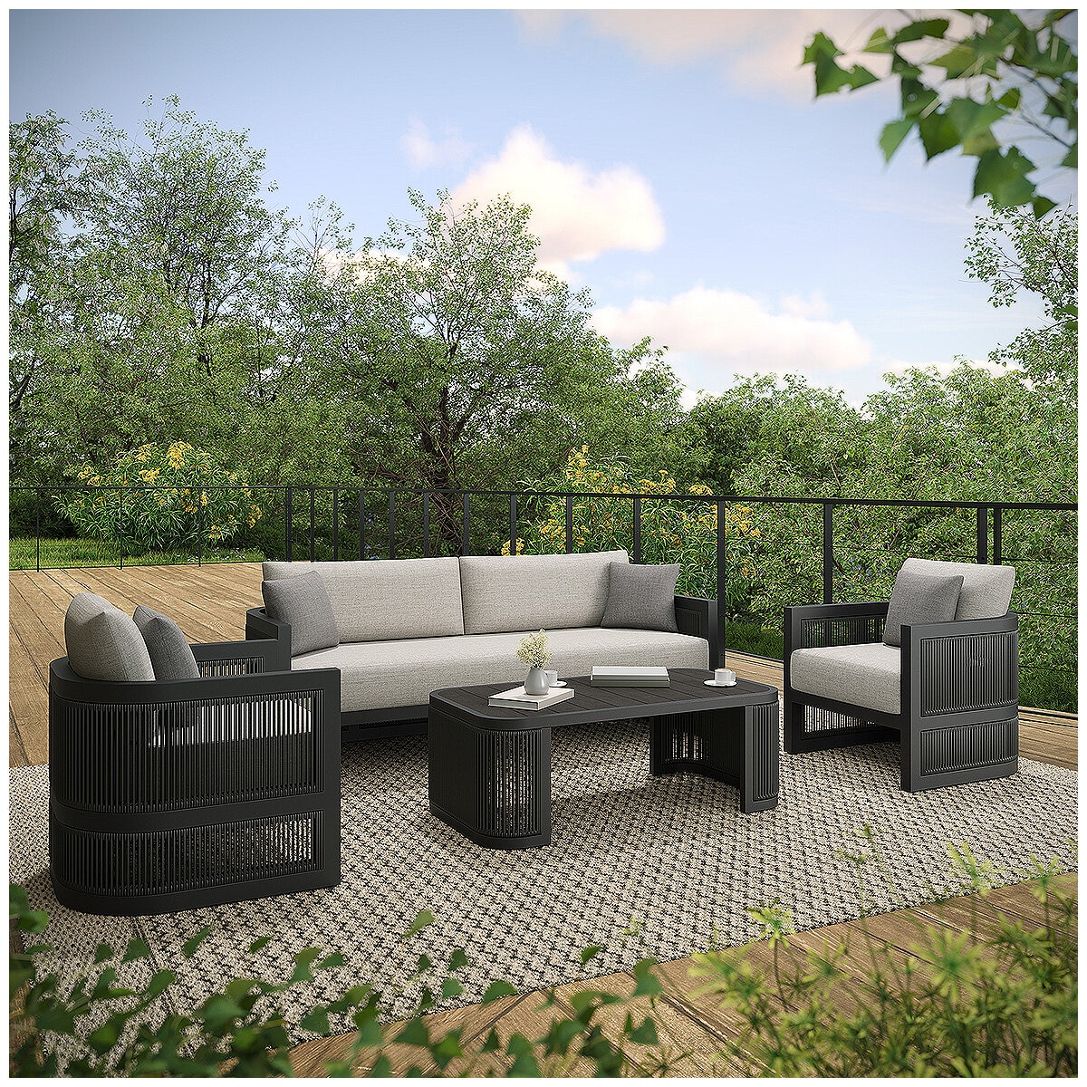 Henredon Saddleton 4 Piece Outdoor Seating Set