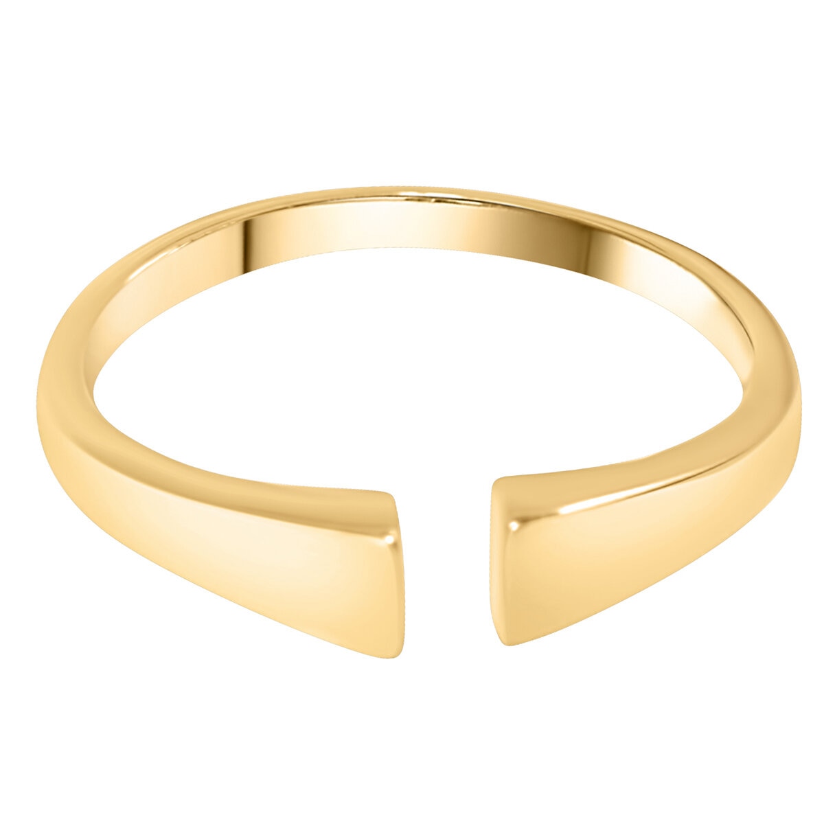 14KT Yellow Gold Cube Band Cuff Ring/