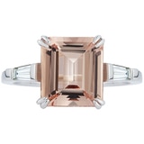 0.38ctw Diamond with Emerald Cut Morganite Ring