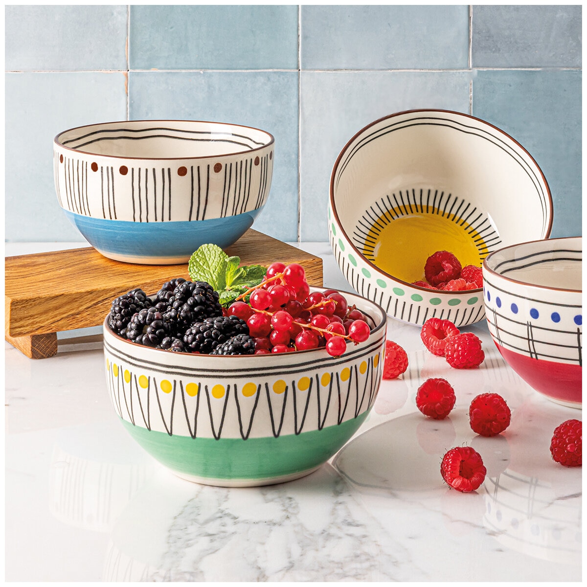 over&back Stardust Stoneware Bowls 6 Piece Set