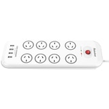 Huntkey Powerboard with 4 USB 8 outlet 2 pack