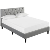 Upholstered Diamond Tufted Platform Bed Grey Single (Zinus)