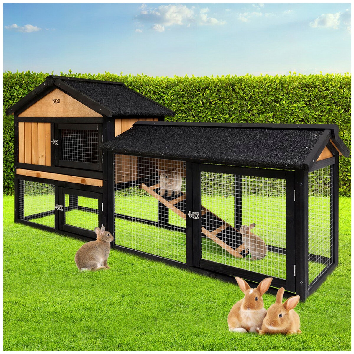 I.Pet Chicken Coop Rabbit Hutch Large