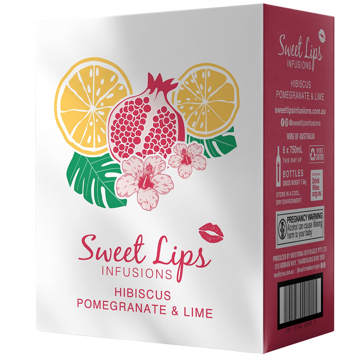 Sweet Lips Infusions Hibiscus, Pomegranate & Lime 6 x 750ml