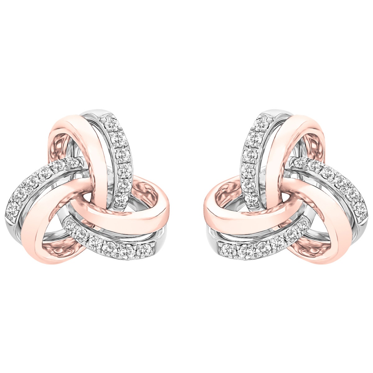 0.15ctw Diamond Circles Earrings (Love Knot)