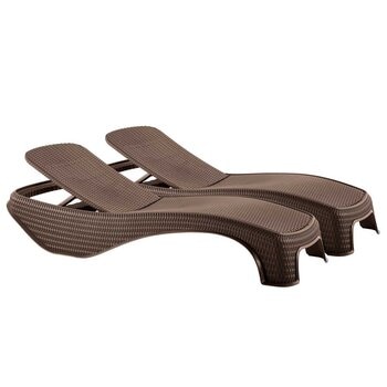 Keter Atlantic Sun Lounger Brown 2 Piece Set
