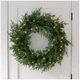 CGH Pre-Lit 30 Inch Holiday Norfolk Pine Wreath CGH Pre-Lit 30 Inch Holiday Norfolk Pine Wreath
