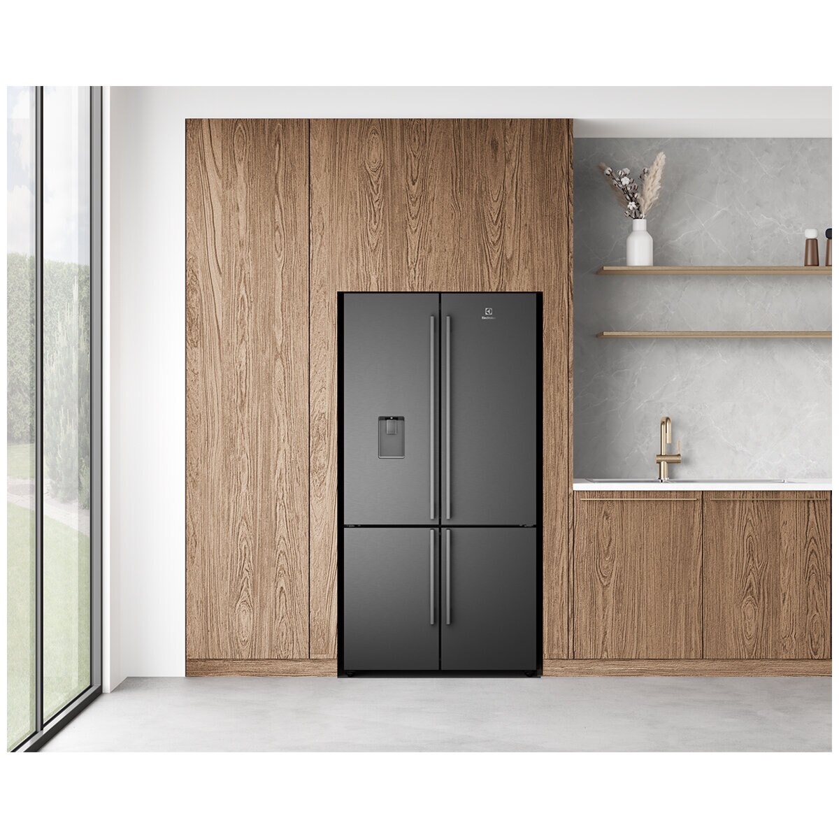 Electrolux 562L French Quad Door Fridge Matte Black EQE5657BA Electrolux 562L French Quad Door Fridge Matte Black EQE5657BA
