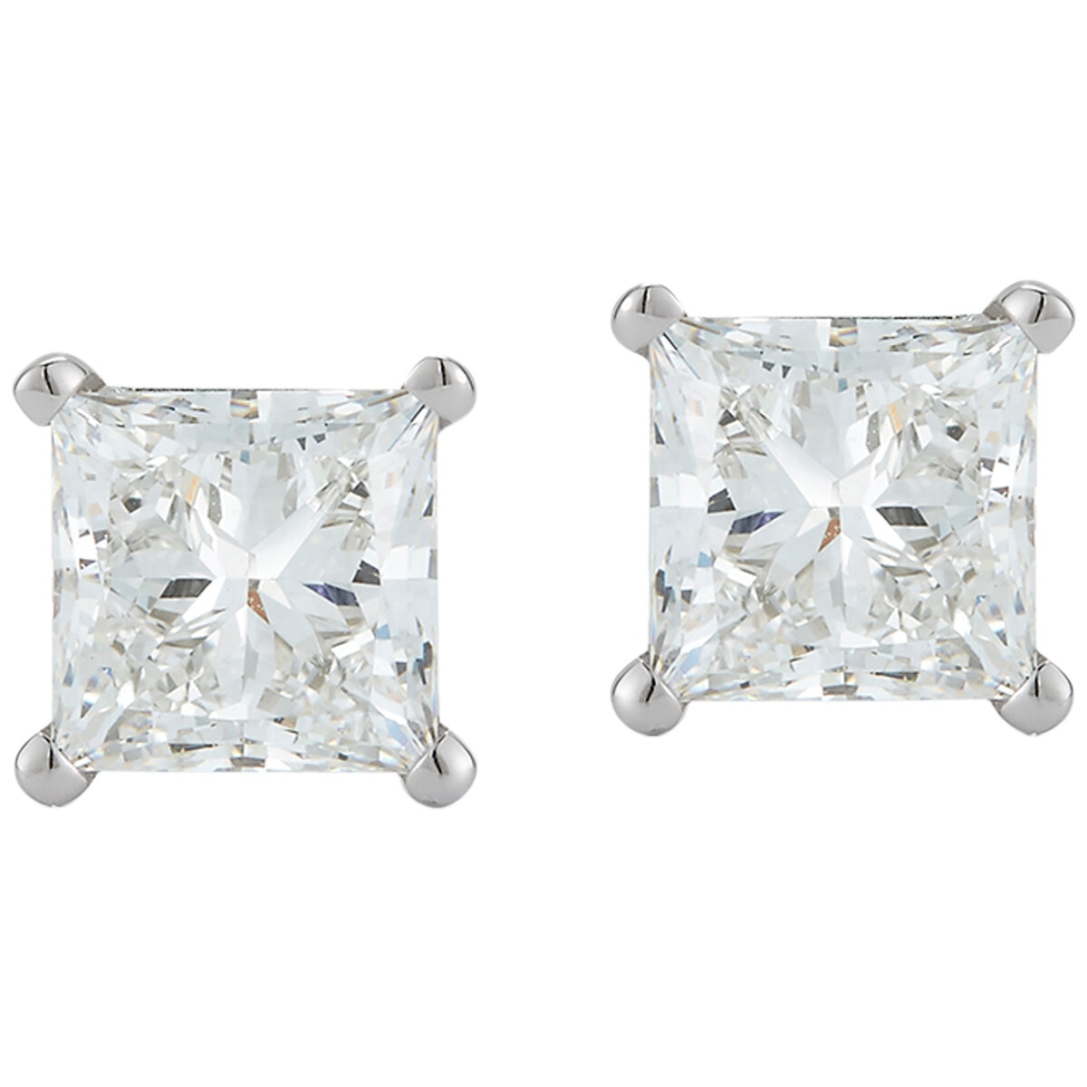 2.00CTW Princess Cut Diamond Stud Earrings