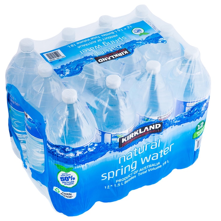 Kirkland Signature Natural Spring Water 12 x 1.5L Bottles Costco