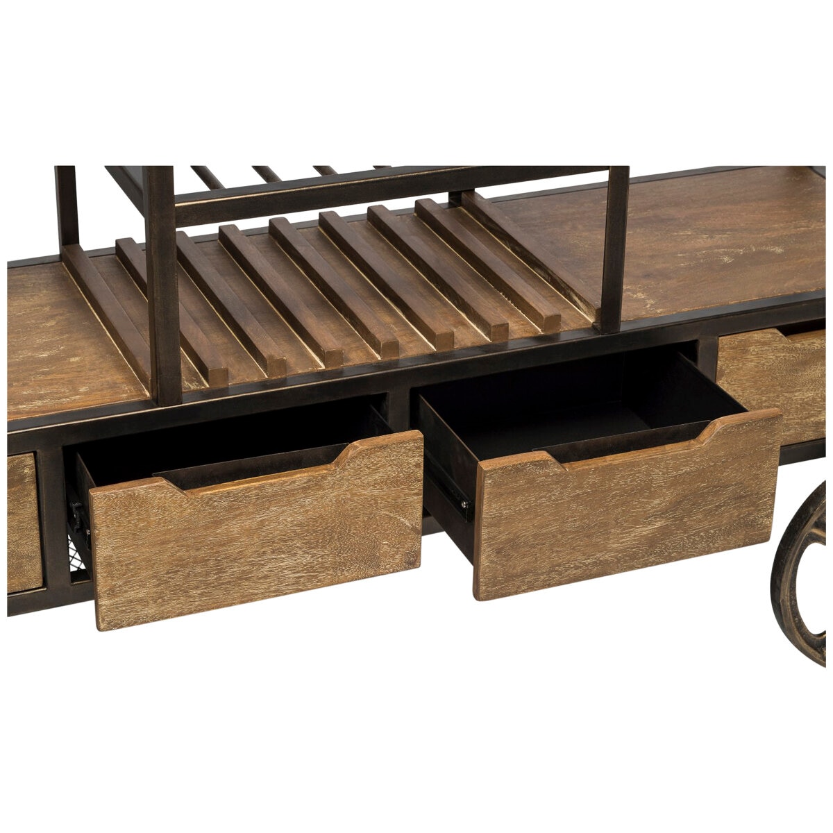 Wine Stash Wooden Bar Cart with Wine Storage