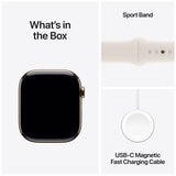 Apple Watch Series 10 GPS + Cellular 46mm Gold Titanium Case with Starlight Sport Band S/M