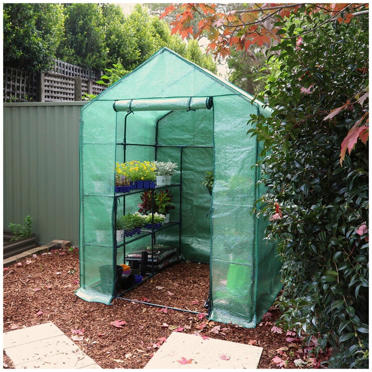 Greenlife Large Walk-in Greenhouse Twin Pack with PE Cover