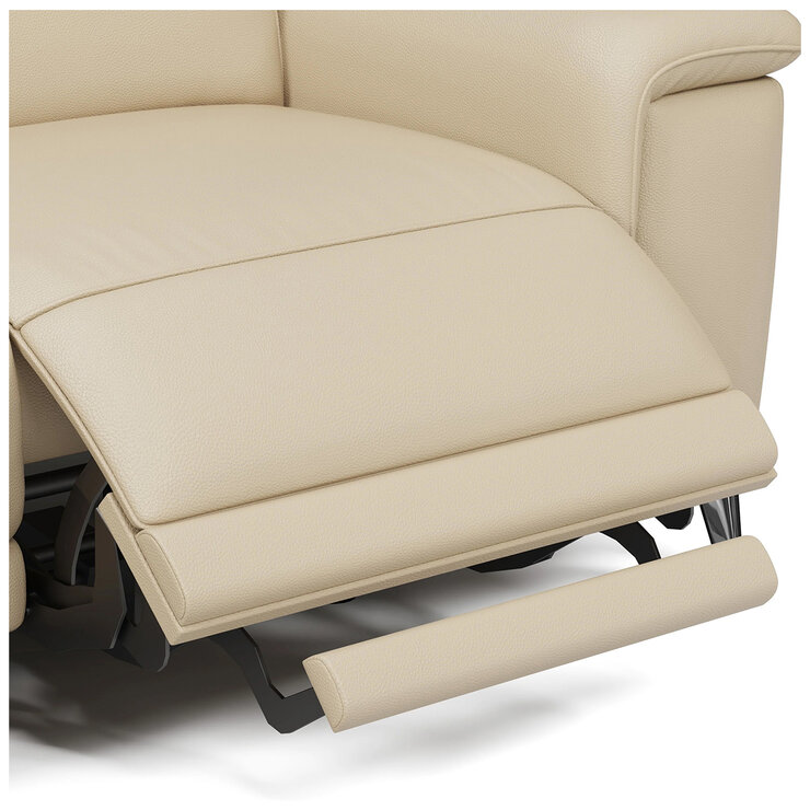 Valencia Pista Leather Reclining Sectional Lounge Left Chaise Beige Colour
