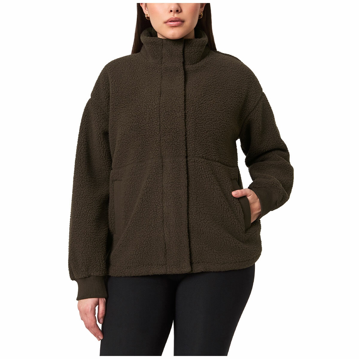 Mondetta Womens Sherpa Full Zip Fleece Jacket