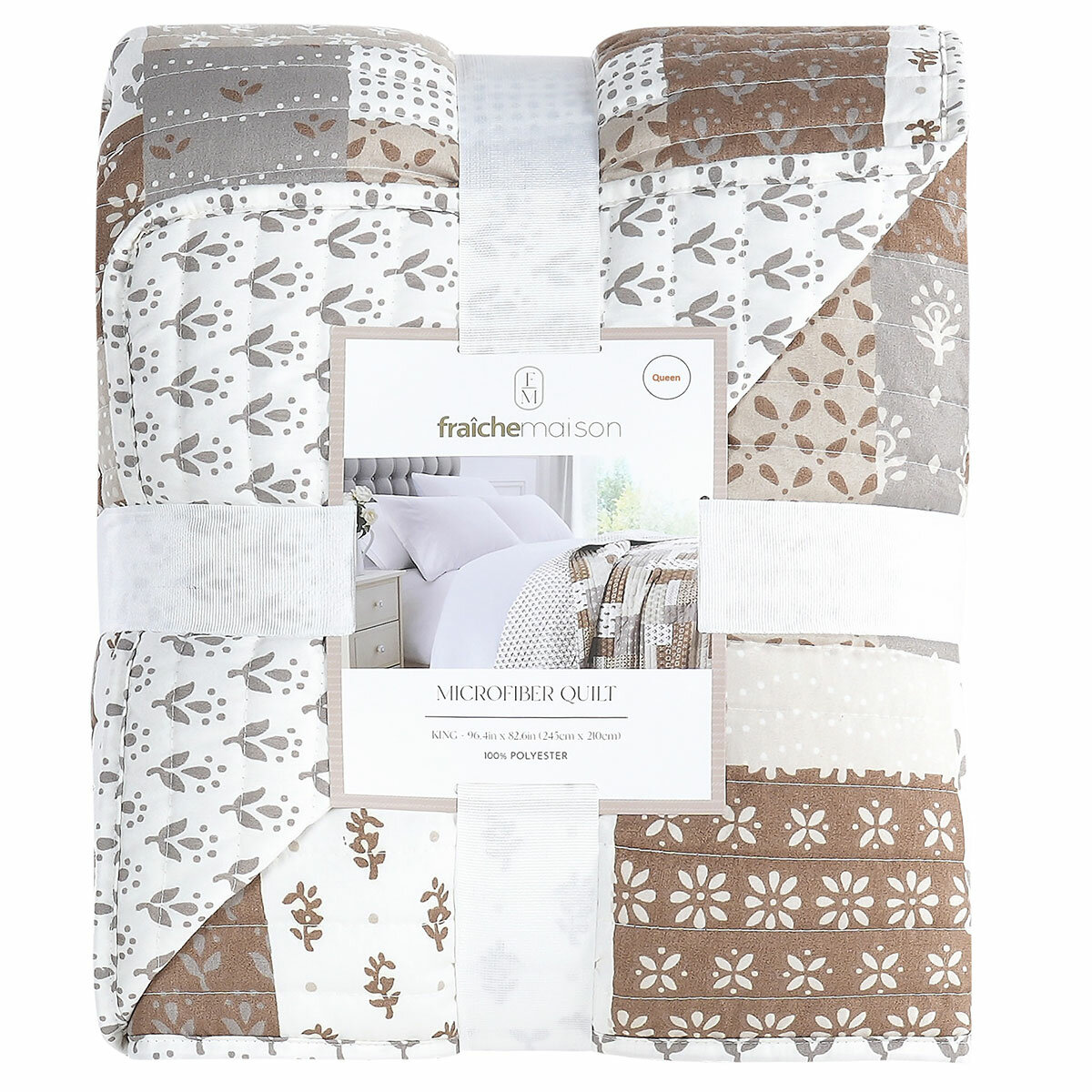 Fraiche Maison Microfiber Quilt Queen Patchwork