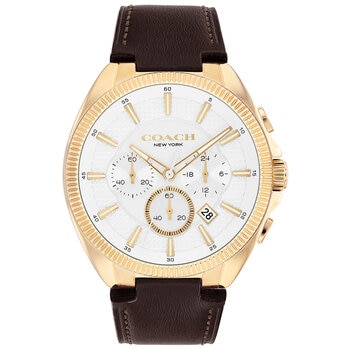 Coach Jackson Brown Leather Strap White Dial Men's Watch 14602746 Coach Jackson Brown Leather Strap White Dial Men's Watch 14602746