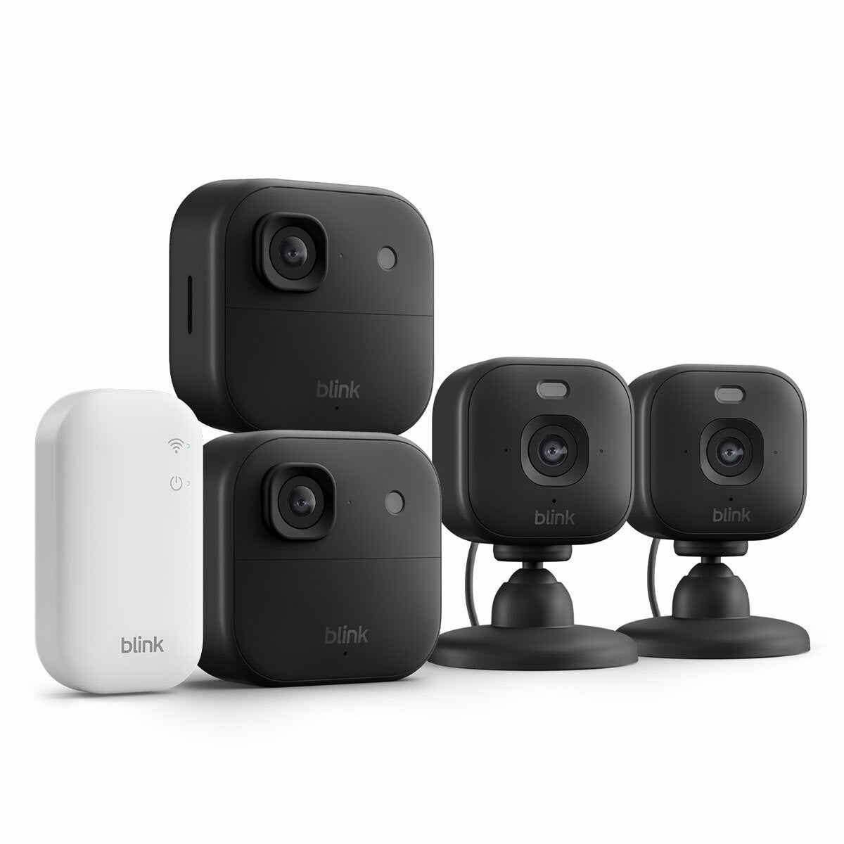 Blink 2K+ 4-Cam Combo (2 Outdoor + 2 Mini) + 2 Adaptors Black B0H2XC9BMS