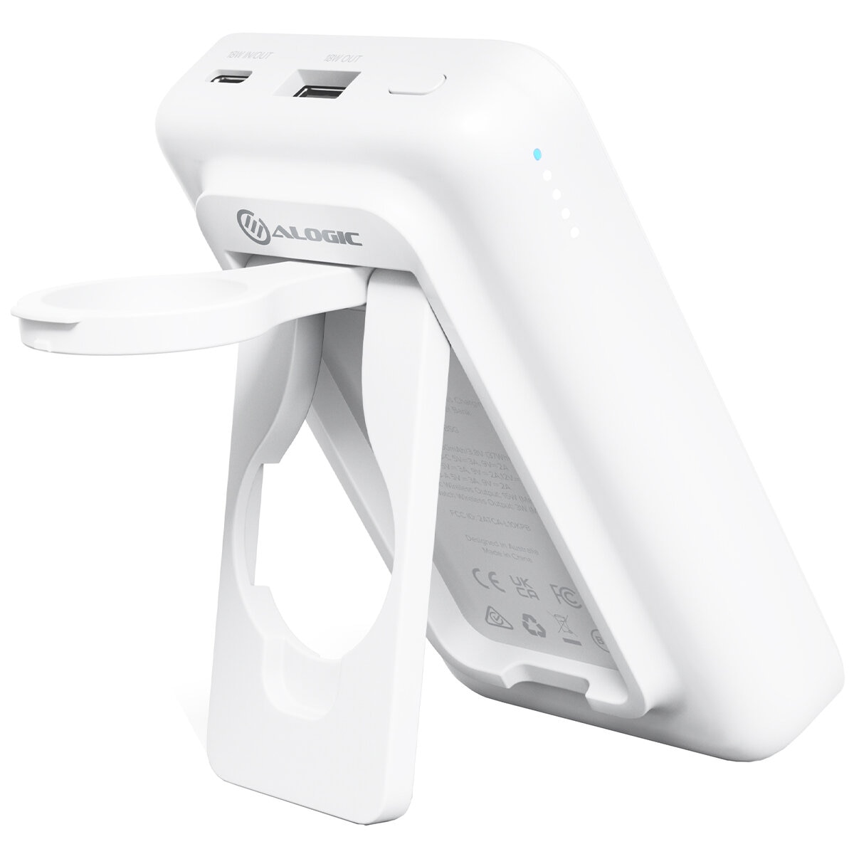 ALOGIC Lift 4-in-1 MagSafe Compatible Wireless Charging 10,000mAh Power Bank White