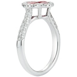 0.38ctw Diamond with Ruby Flower Ring