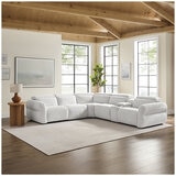 Aiden & Ivy Fabric Power Reclining Sectional With Power Headrests