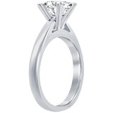18KT White Gold 1.00ctw Princess Diamond Solitaire Ring