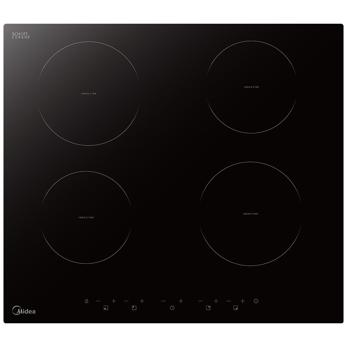 Midea 60cm 4 Zone 7200W Induction Cooktop Black MC-IF7216G4-A1