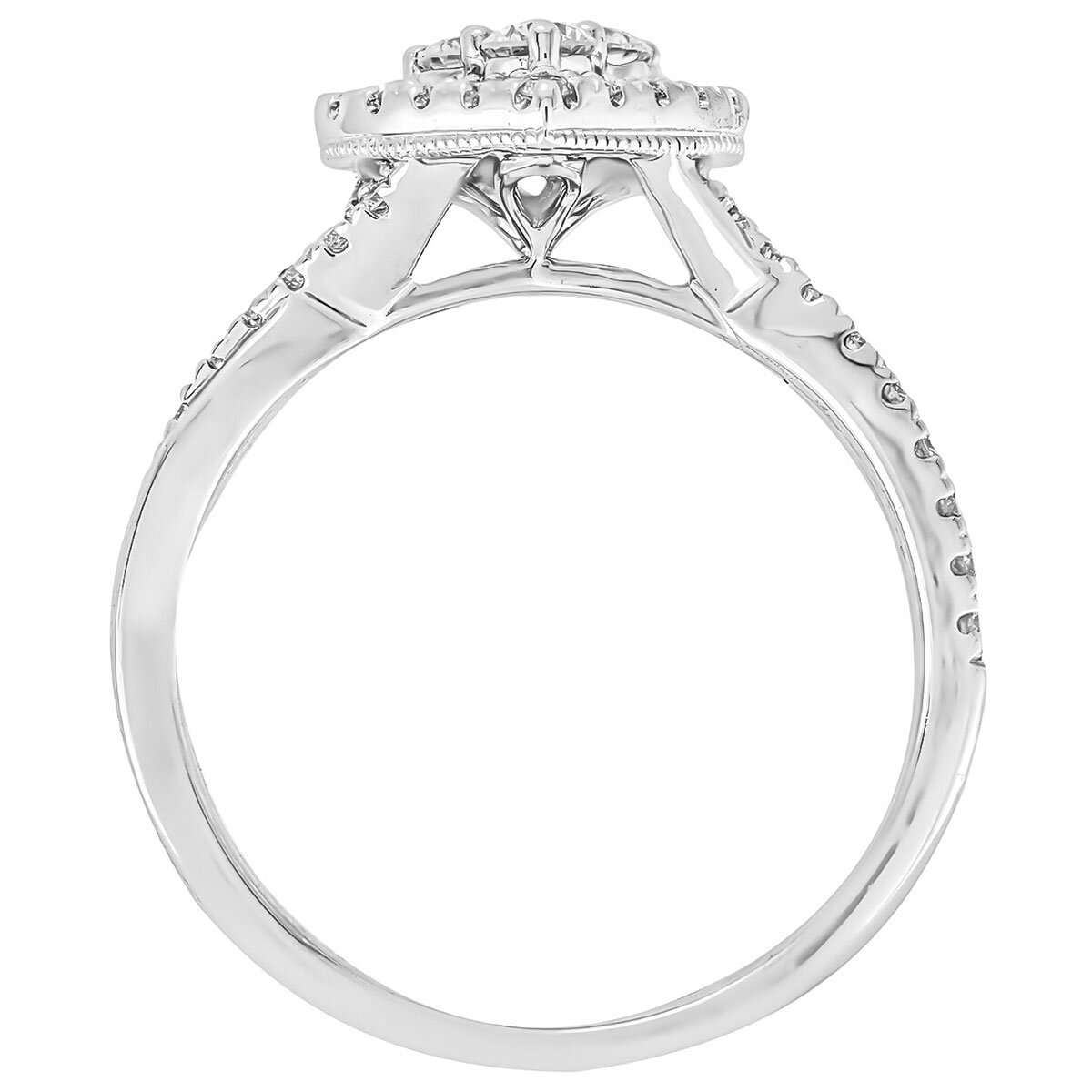 18KT White Gold 0.50ctw Diamond Heart Design Ring