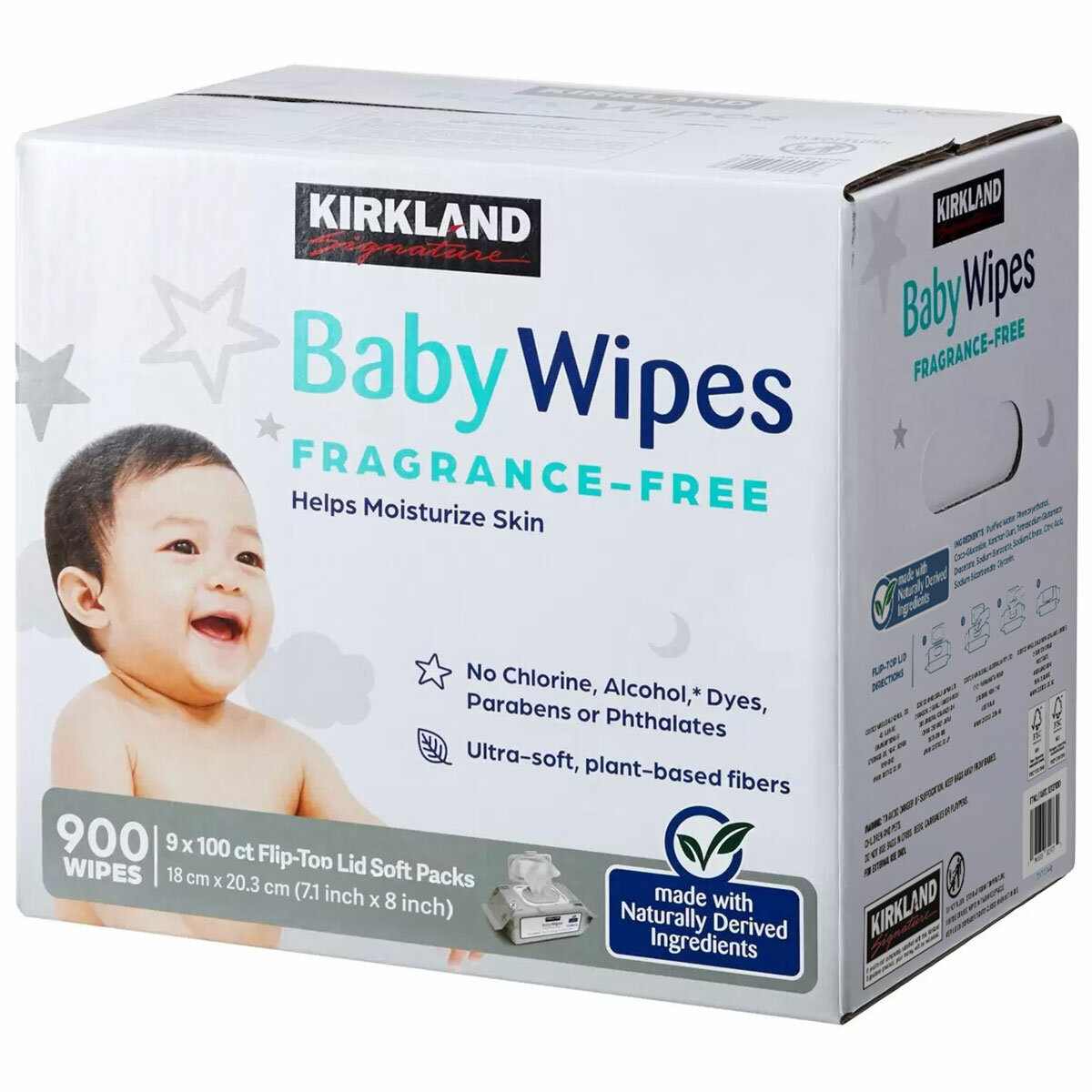 Kirkland Signature Fragrance Free Baby Wipes 9 x 100 Pack