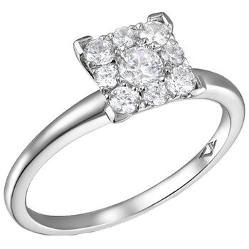 18KT White Gold 1.00ctw Round Brilliant Cut Diamond Bridal Ring Set
