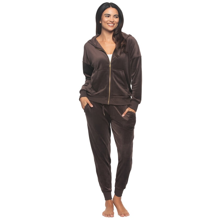 JEZEBEL Women's Velour Lounge Set Brown AU XS JEZEBEL Women's Velour Lounge Set Brown AU XS