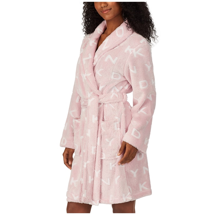 DKNY Women's Short Wrap Robe Pink Costco Australia