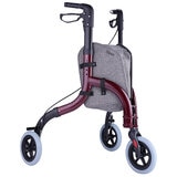 Altus Premium Lightweight 3 Wheel Rollator Walker With Convenient Storage Bag Red